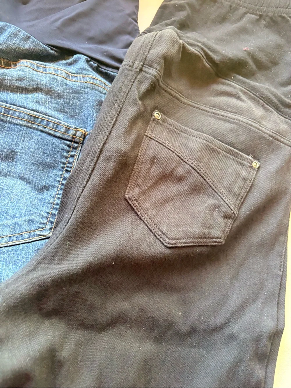 💙Time & Tru 3-Pack Maternity Jeggings - Blue Denim & Black